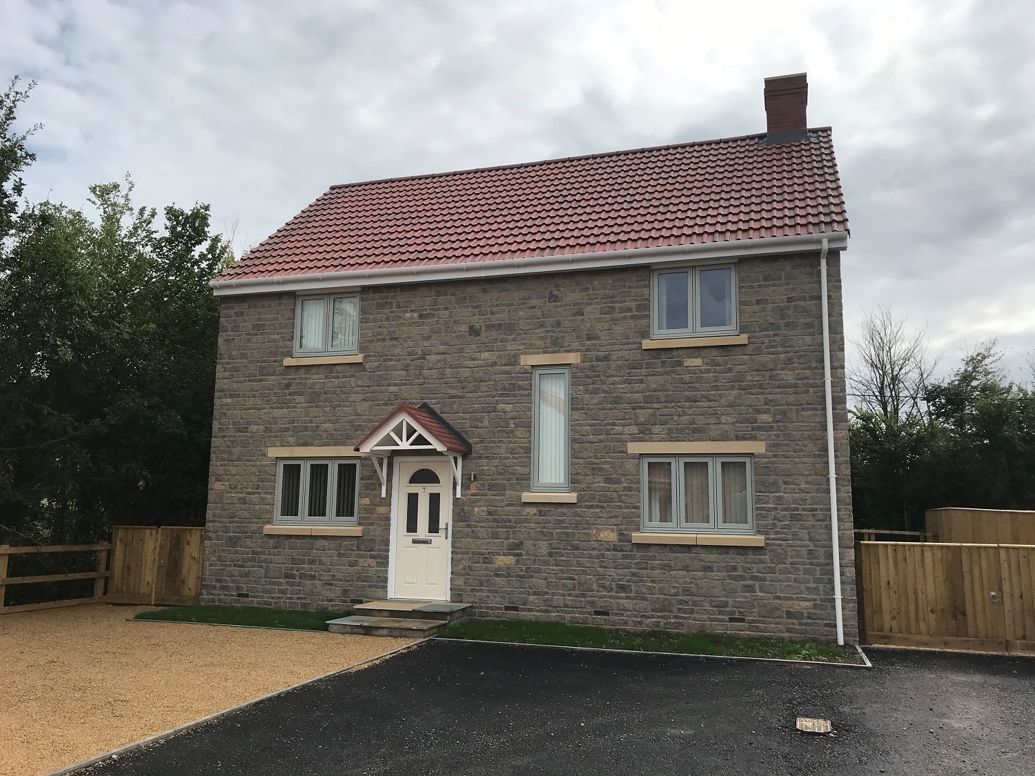 Faced stone units for range of new build properties Ashcott, Somerset