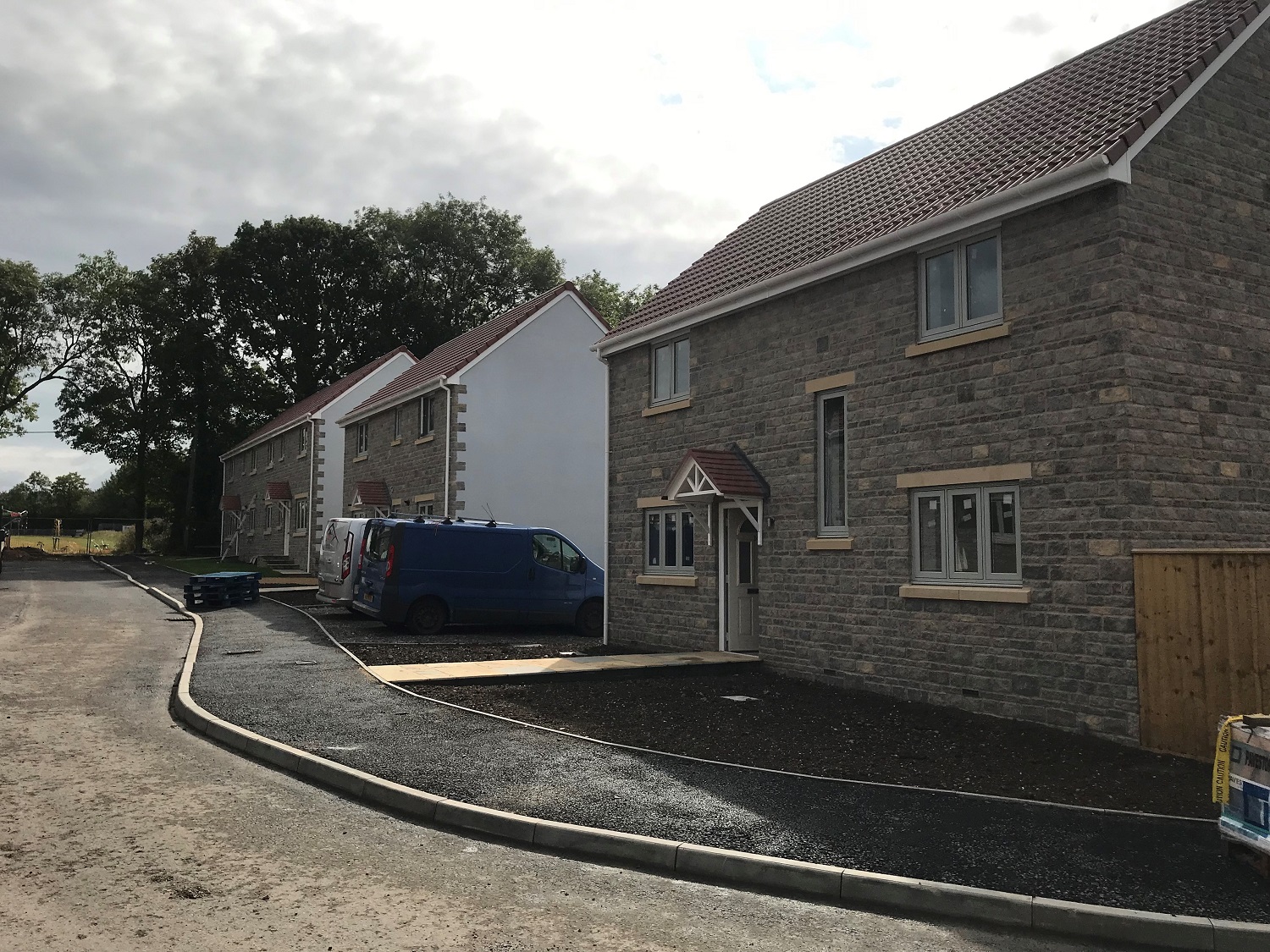 Faced stone units for range of new build properties Ashcott, Somerset