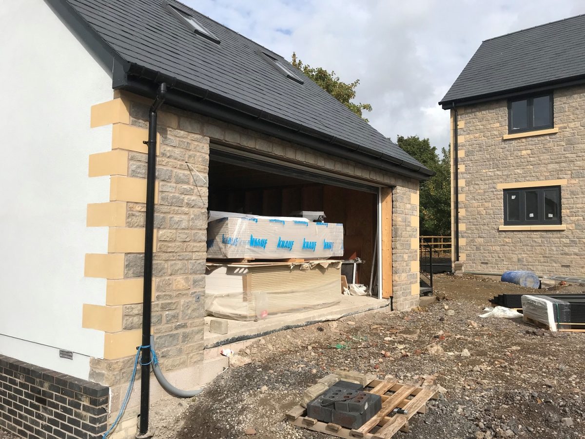 Faced stone units for range of new build properties Ashcott, Somerset