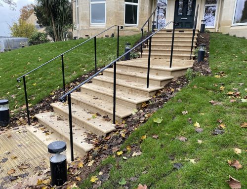 Bath stone faced steps for property in Bath Somerset